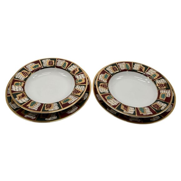 Pier 1 Imports Yuletide Greeting 2-Dinner Plates 10.5" 2-Soup Bowls 9.25" - Picture 10 of 10